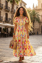 CREW NECK FLORAL BUTTON MAXI(MIXED COLOUR PACK)