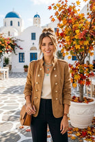 SUEDE GOLD BUTTON JACKET