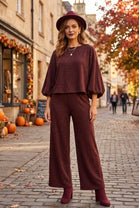 KNIT BALLOON SLEEVE LOUNGE SET