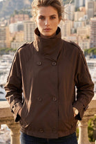 FUNNEL NECK BUTTON DETAIL JACKET