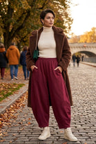 ELASTICATED BARREL TROUSER