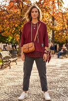 LEOPARD TRIM 2-1N-1 SWEAT HOODIE