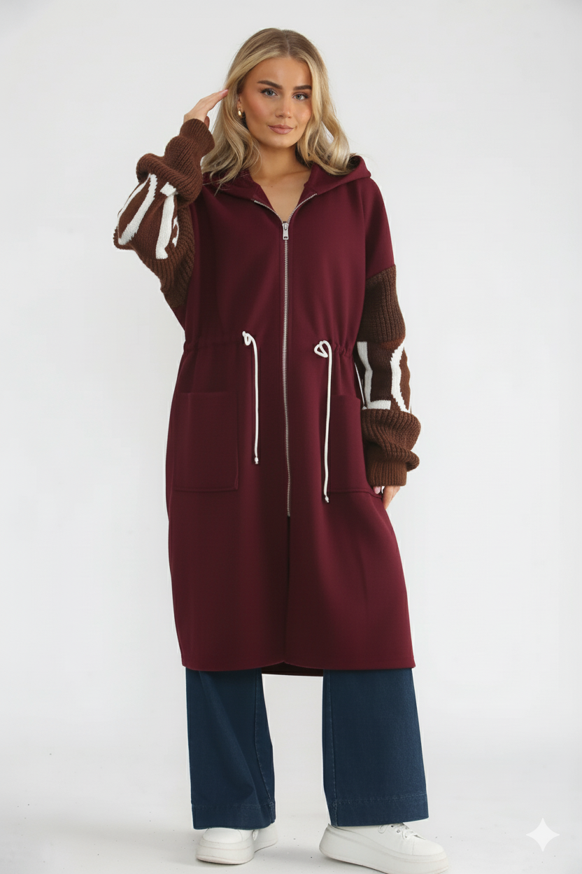 LOVE KNITTED SLEEVE COAT