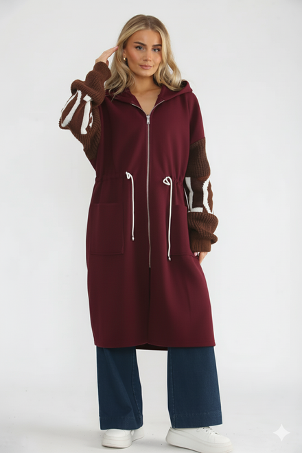 LOVE KNITTED SLEEVE COAT