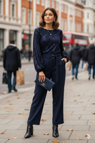 BELTED BARREL TROUSER