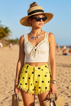 FRAYED HEM POLKA DOT SHORTS