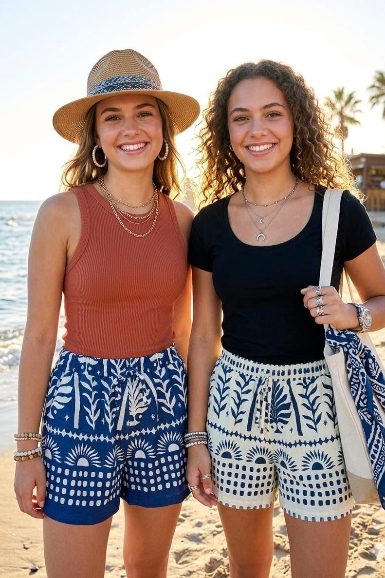 PRINTED HIGH WAISTED BEACH SHORTS(MIXED COLOUR PACK)