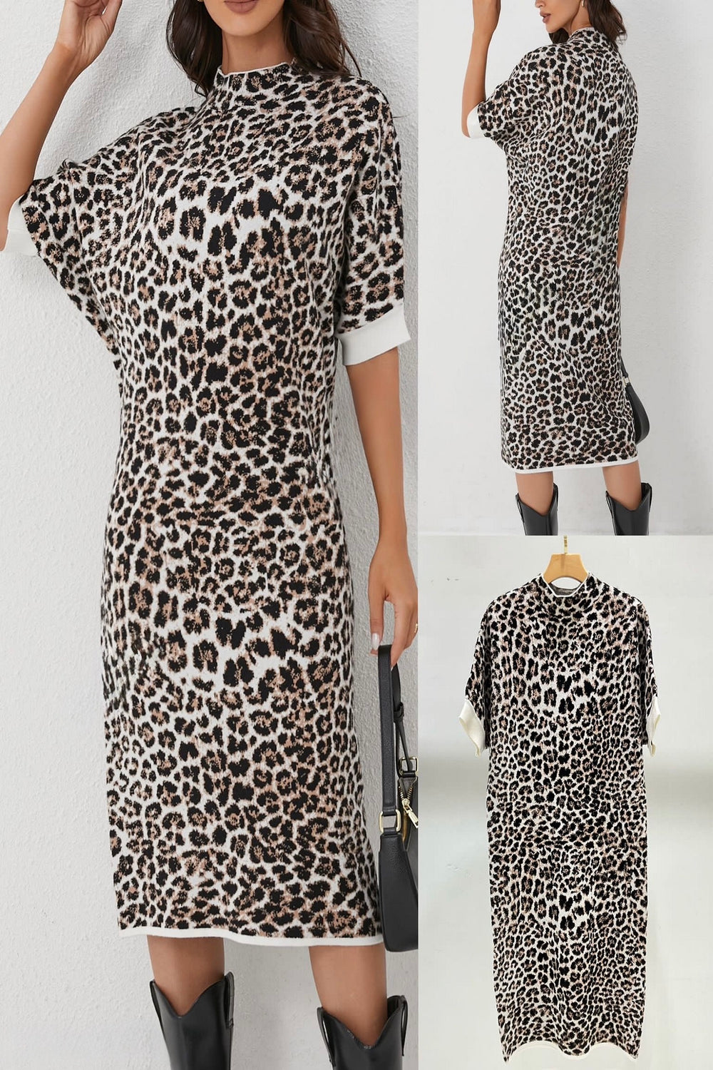 Cap Sleeve Leopard Jumper Dress (15265041777024)