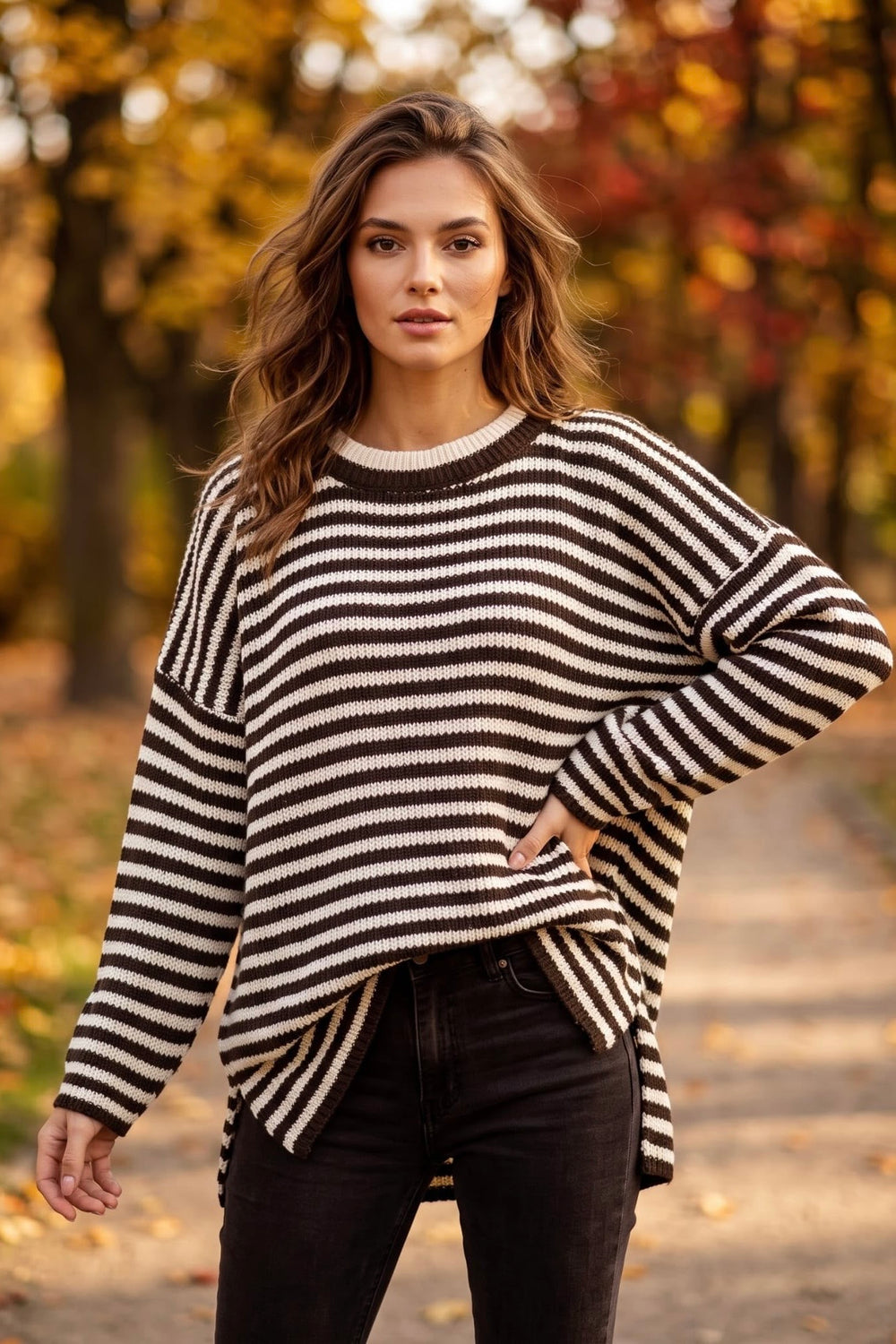 OVERSIZED STRIPED KNIT JUMPER