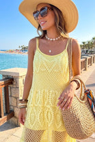 HIGH LOW CROCHET CAMI 2-IN-1 DRESS