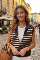 STRIPE ZIP WAIST COAT
