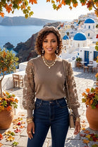 MESH FLORAL SLEEVE JUMPER