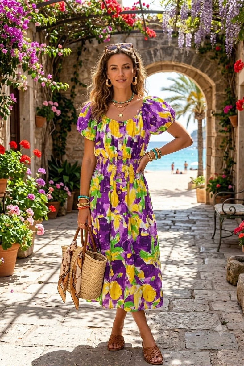 PRINTED CREWNWCK DRESS(MIXED COLOUR PACK)
