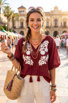 FRONT EMBROIDERED BLOUSE