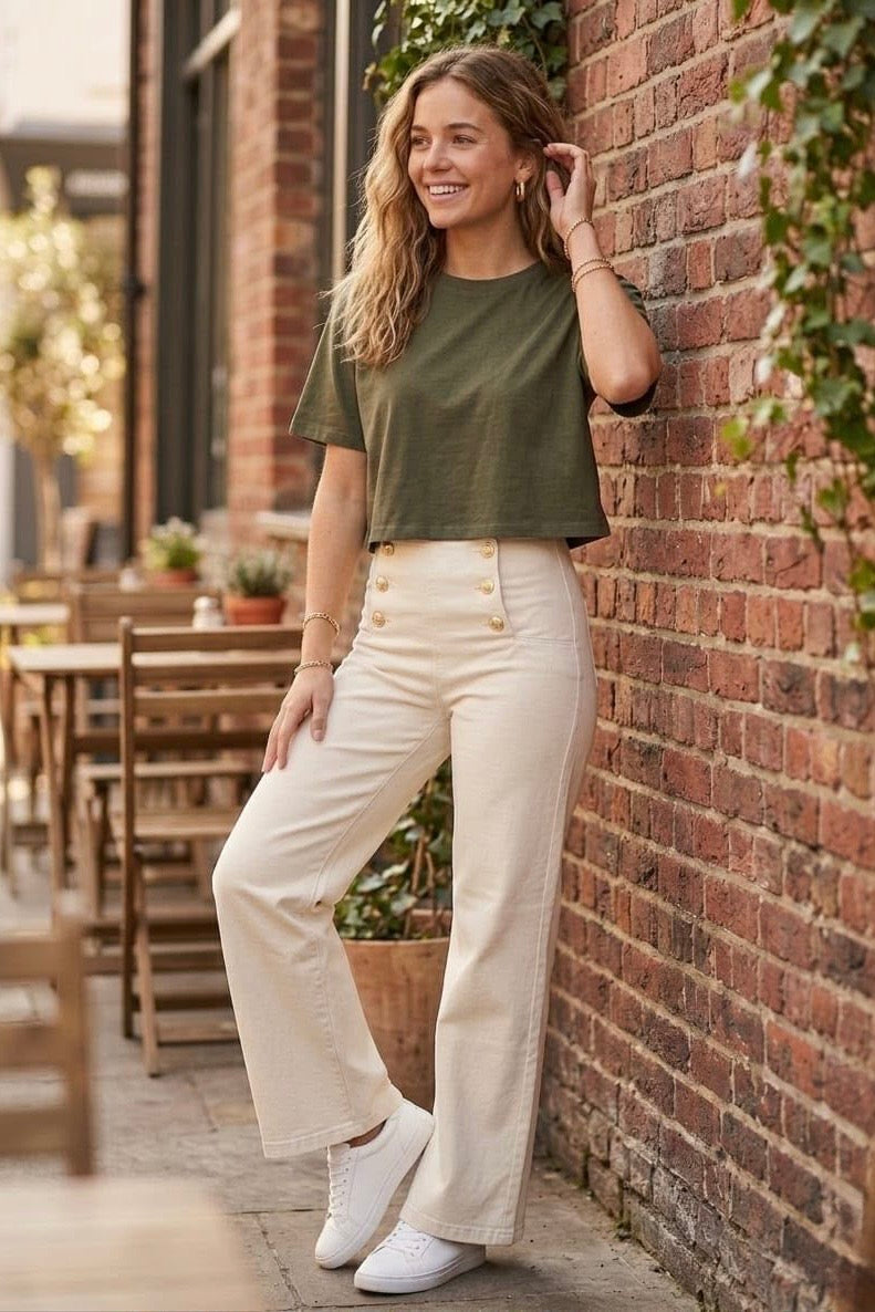 DOUBLE BREAST GOLD BUTTON JEANS