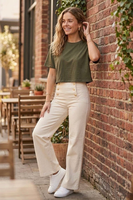 DOUBLE BREAST GOLD BUTTON JEANS