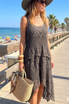 HIGH LOW CROCHET CAMI 2-IN-1 DRESS