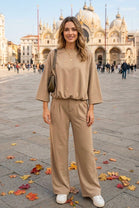 BUBBLE HEM SHORT SLEEVE TOP LOUNGE SET