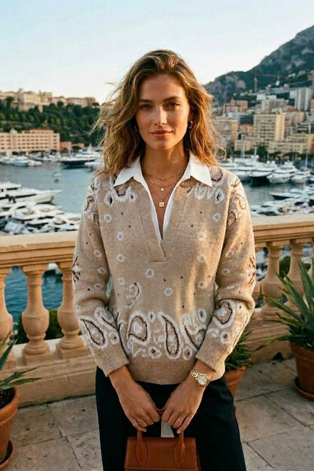 PAISLEY PRINT SHIRT JUMPER