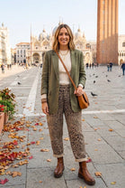 LEOPARD PRINT STRETCH MAGIC TROUSER
