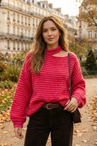 CUT-OUT STRIPE JUMPER