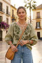FRONT EMBROIDERED BLOUSE