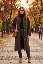 GOLD BUTTON WOOL POCKET LONGLINE CARDIGAN