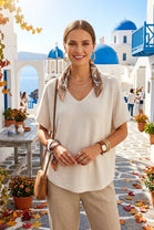 CAP SLEEVE V-NECK JUMPER
