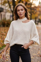 CUT-OUT SOFT KNIT JUMPER