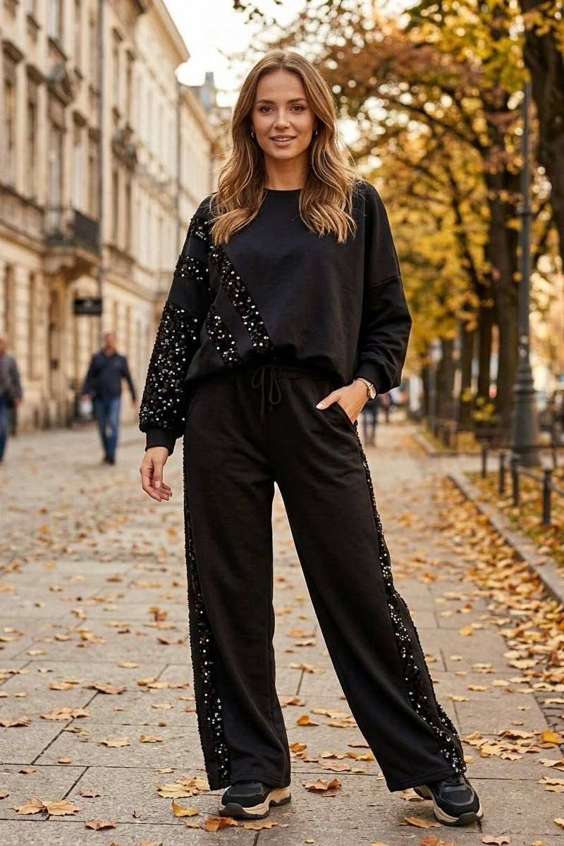 SEQUIN DETAIL LOUNGE SET