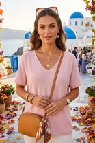 CAP SLEEVE V-NECK JUMPER