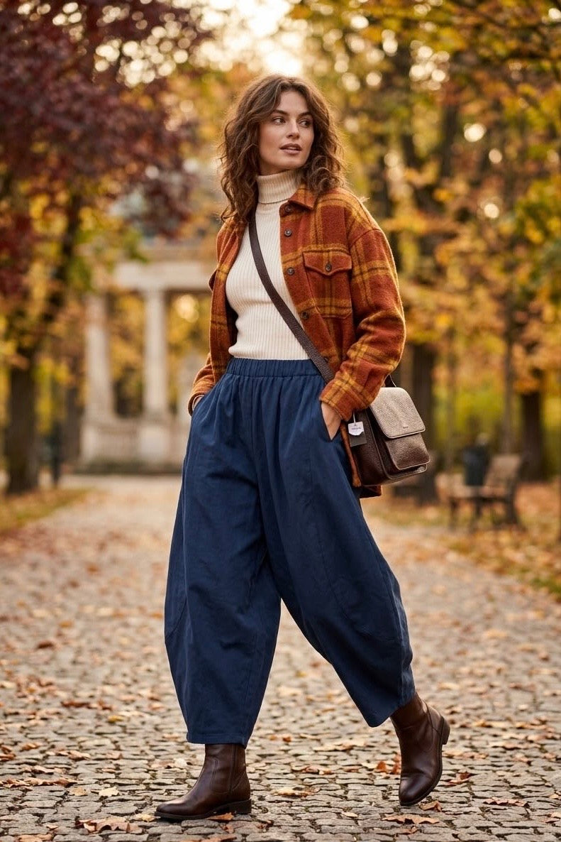 ELASTICATED BARREL TROUSER