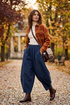 ELASTICATED BARREL TROUSER