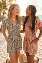 LEOPARD PRINT GATHERED PLAYSUIT(MIXED COLOUR PACK)