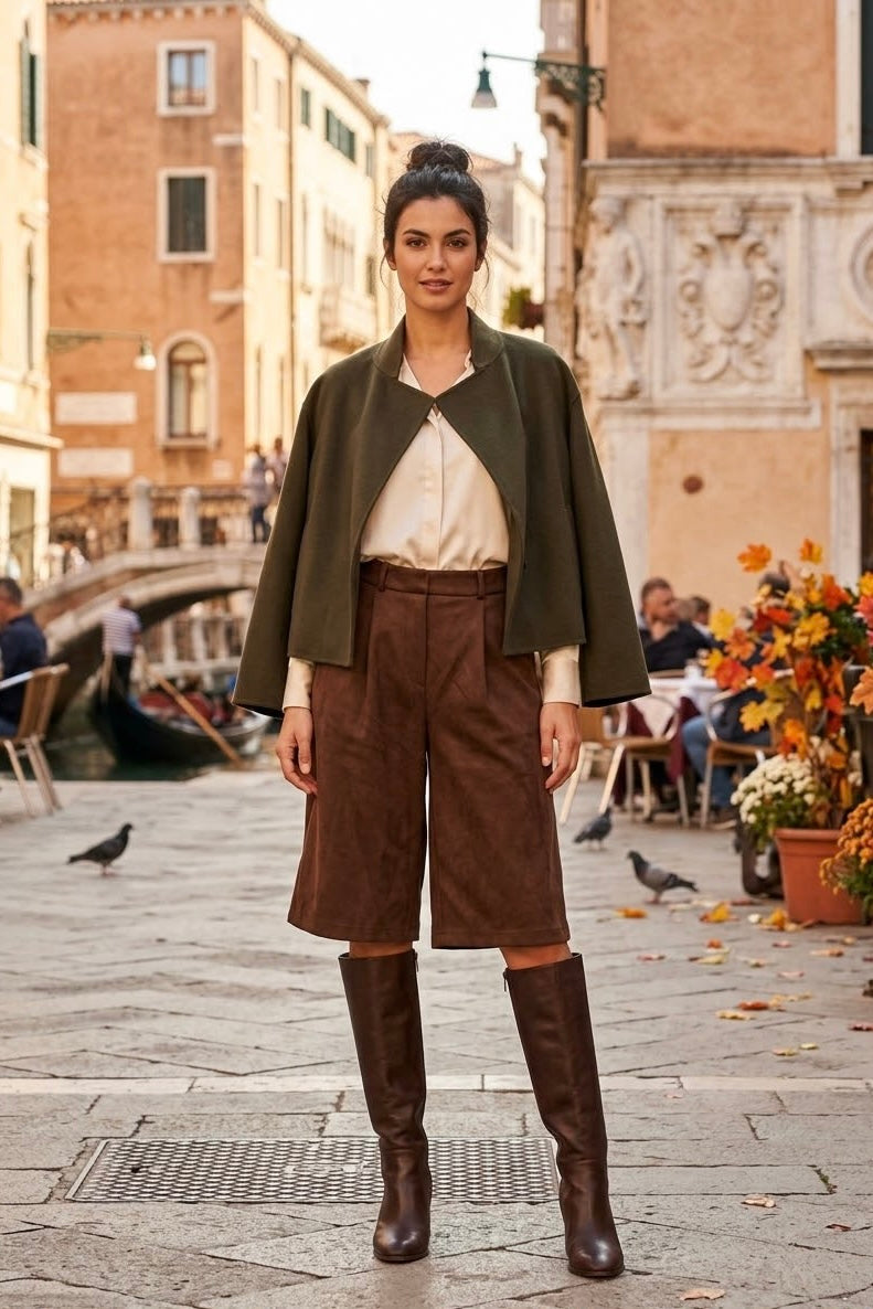 SUEDE BERMUDA SHORTS