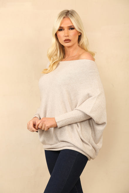 BELLA PATTERN SLEEVE OVERSIZED JUMPER (8779168841976) (15260844818816) (15273990193536)