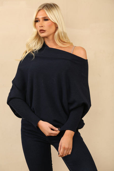 BELLA PATTERN SLEEVE OVERSIZED JUMPER (8779169890552)