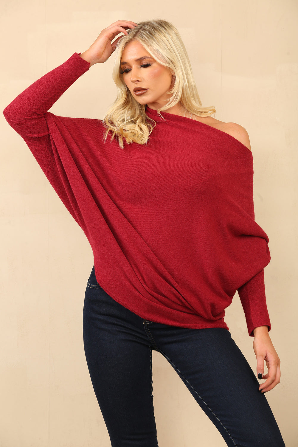 BELLA PATTERN SLEEVE OVERSIZED JUMPER (8779107172600) (14671225979264) (14672734716288)