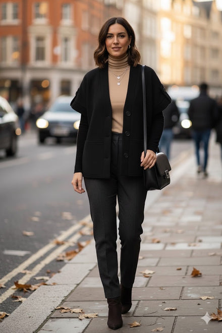 BOUCLE KNIT GOLD BUTTON WAISTCOAT