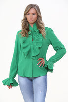 PLEATED RUFFLED SHIRT (7682882961656)