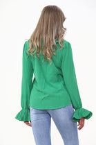 PLEATED RUFFLED SHIRT (7682882961656)