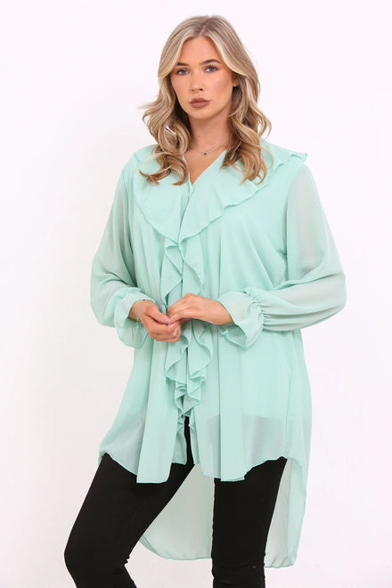 OVERSIZED RUFFLE SHIRT (7905455997176) (7909815386360) (7950972387576)