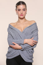 WRAP NECKLINE  BLOUSE (7461757812984)